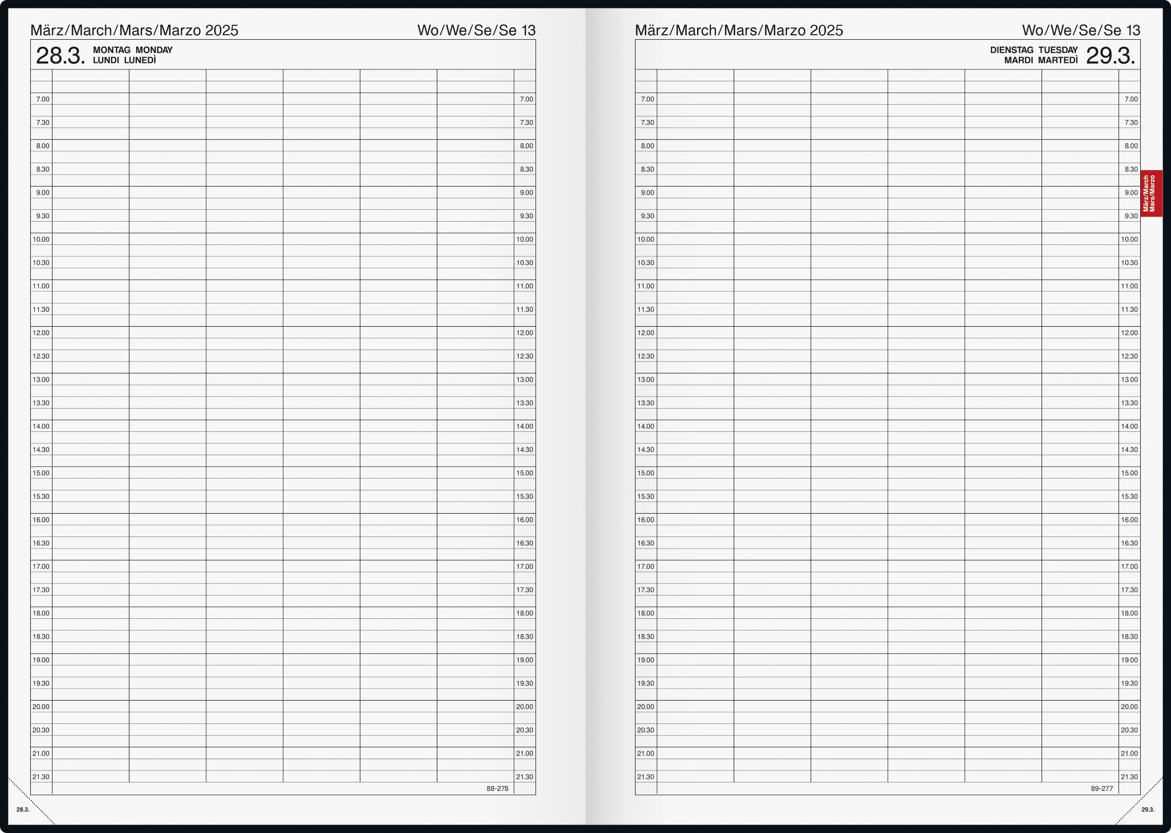 BRUNNEN Book Calendar Model 789 (2025), 1 Page = 1 Day, A4, 384 Pages, Plastic Cover Reflection, Grey, gray - Image 3