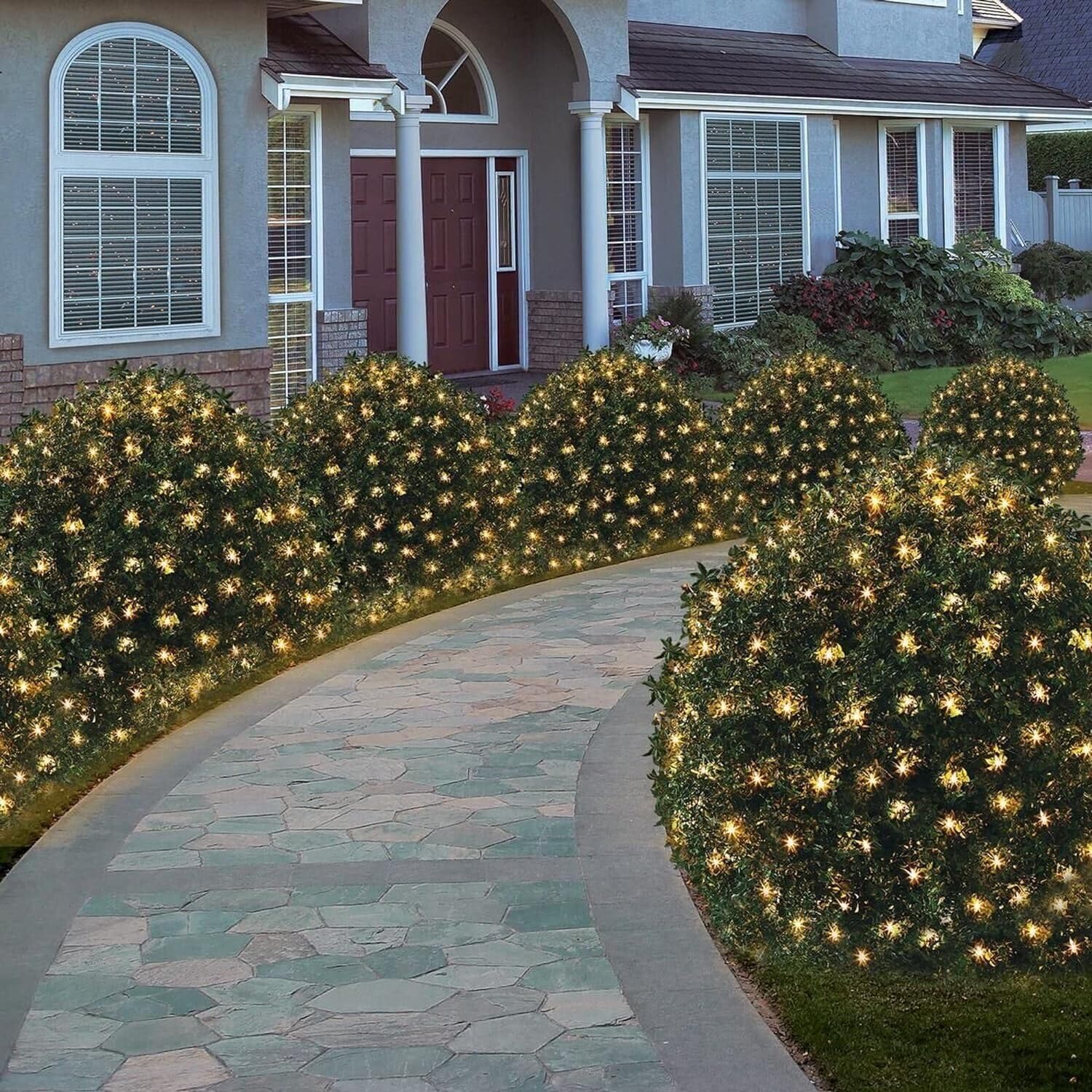 Joomer 12ft x 5ft 360 LED Christmas Net Lights, 8 Modes Bush Mesh