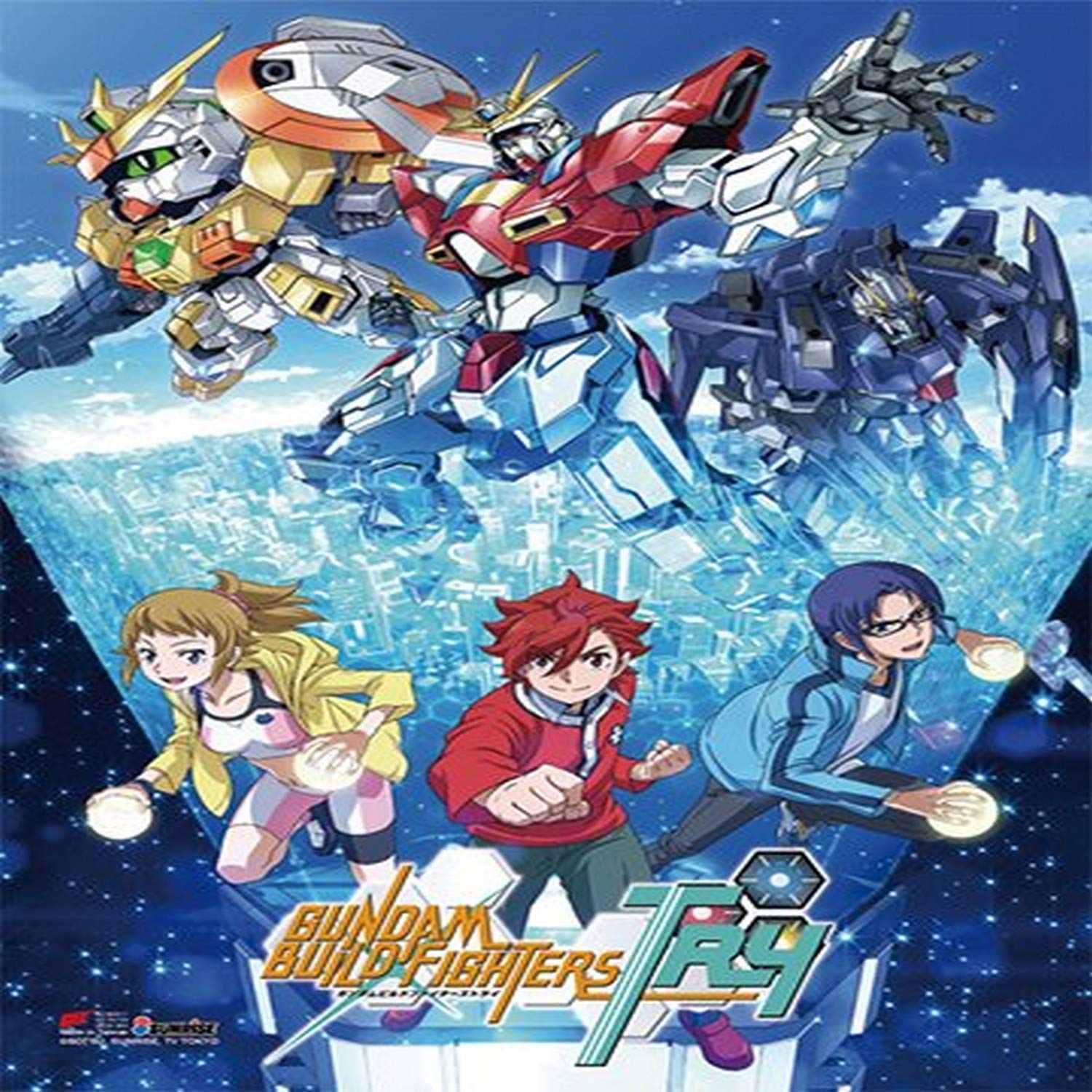 Pergamino de alta gama Gundam Build Fighters Try arte de pared impreso en tela selecta