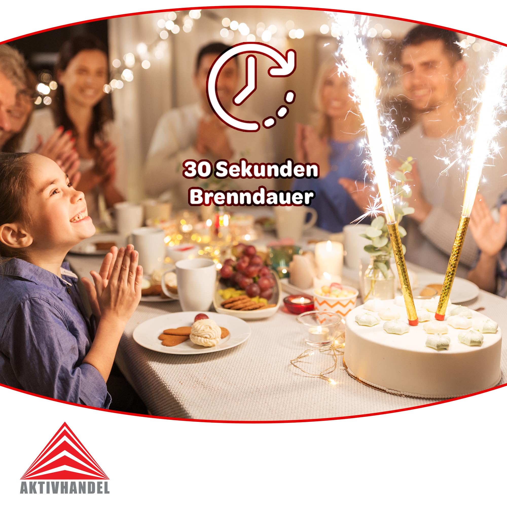 100 Zaubersterne, Fontänen für Torten und Kuchen, für drinnen und draußen, Zimmerfontänen, 30 Sekunden Brenndauer, Kat F1 Feuerwerk inkl. Einkaufswagenchip