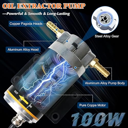 Miniatura 4 de Juego de bomba de transferencia de aceite de 12 V 100 W, flujo rápido de 1-4 Lmin para engranajes, transmisión, cambios de aceite lubricante, bomba