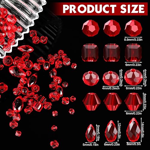 Miniatura 2 de Kigeli 1280 cuentas de cristal surtidas de cuentas de vidrio con forma de lágrima facetada, cuentas sueltas de piedras preciosas a granel para hacer