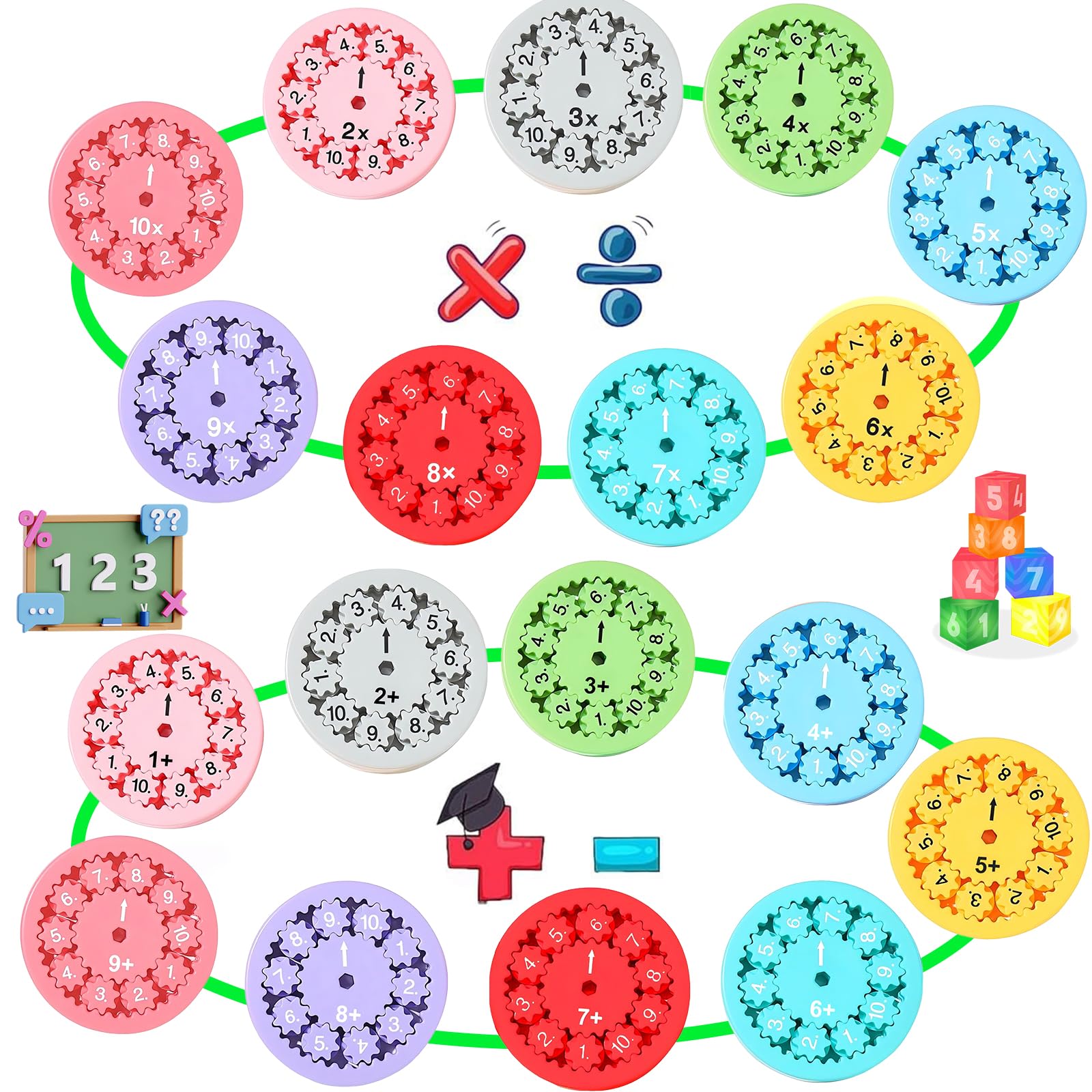 Amazon.com: 18 Pcs Math Fidget Spinners Toy for Kids, Perfect for ...