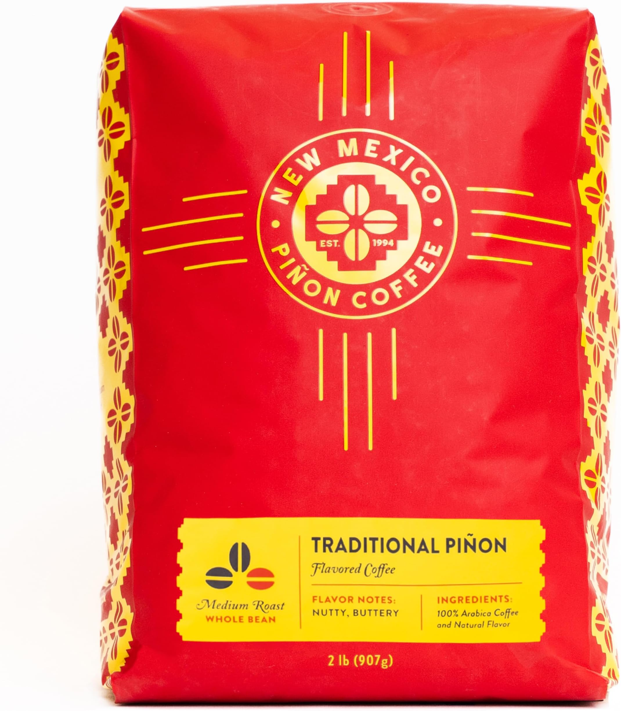New Mexico Piñon Coffee Naturally Flavored Coffee (Traditional Piñon Whole Bean, 2 pound)