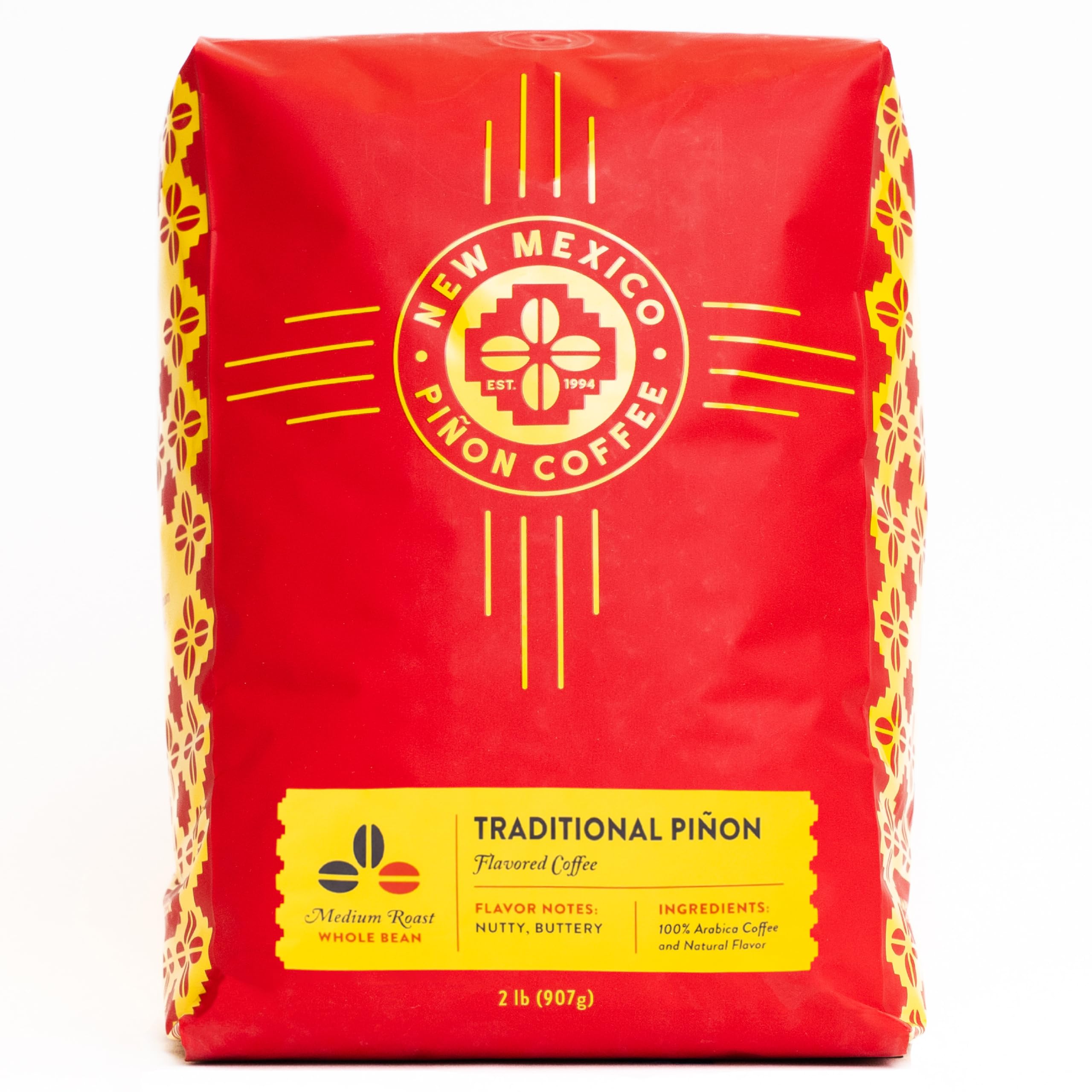 New Mexico Piñon Coffee Naturally Flavored Coffee (Traditional Piñon Whole Bean, 2 pound)