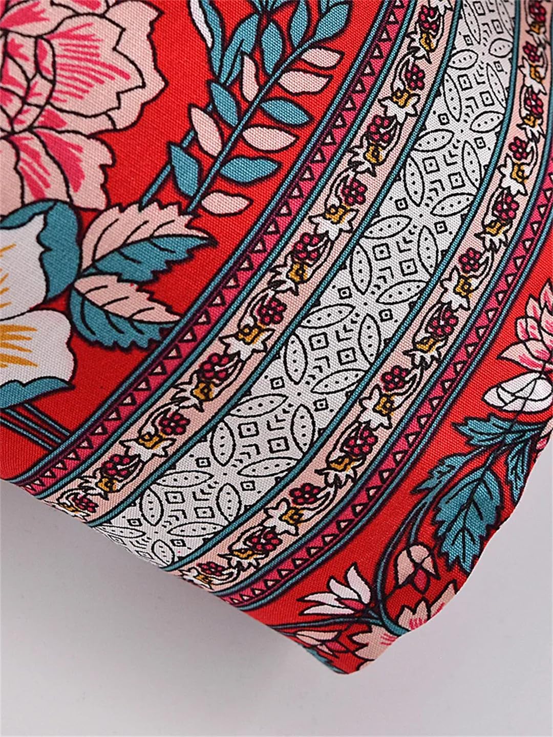 Disimlarl Kimono da donna con stampa floreale, stile bohémien, da spiaggia, con maniche a pipistrello, maxi accappatoio copricostume