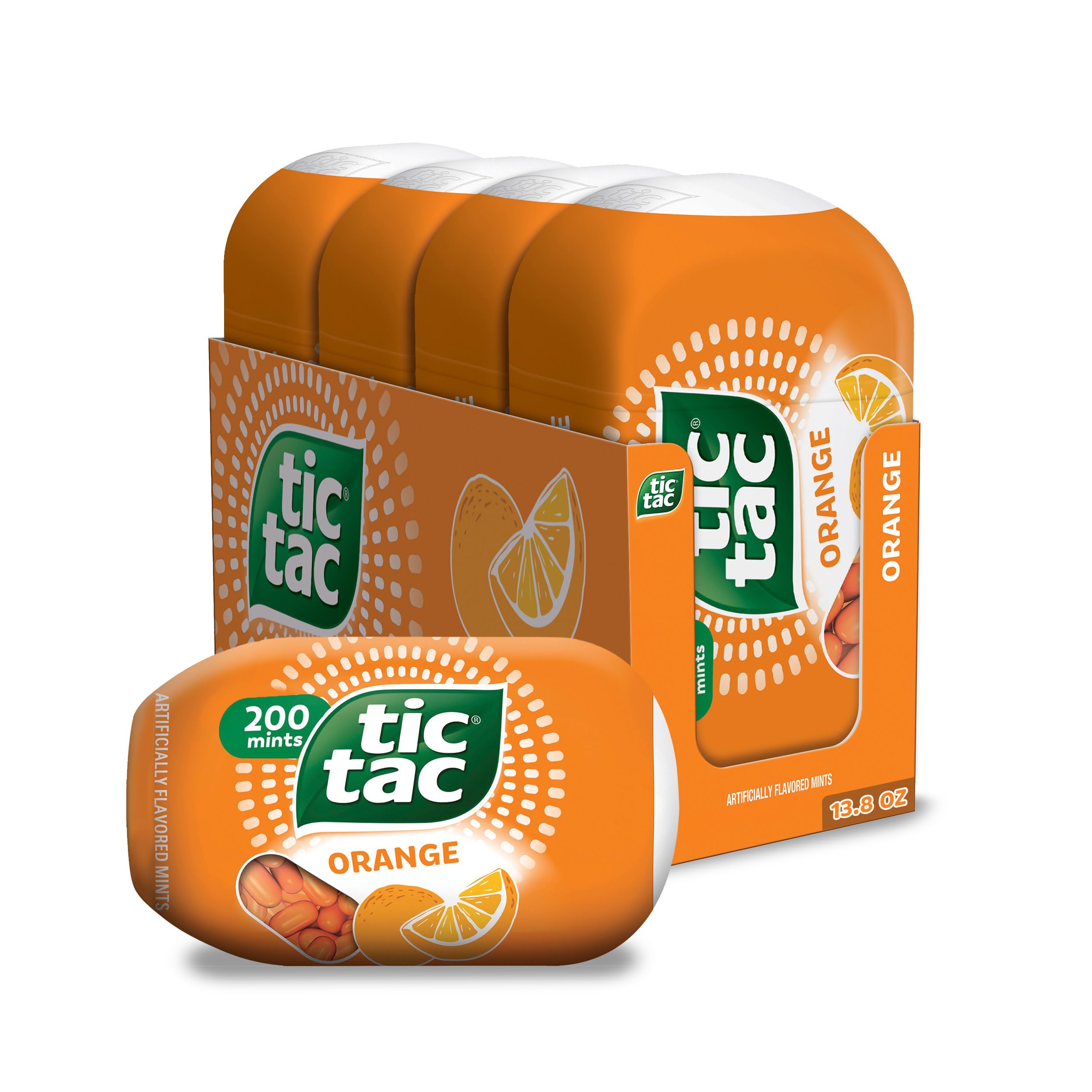 Tic Tac Botellas naranjas, 3.4 onzas (paquete de 4)