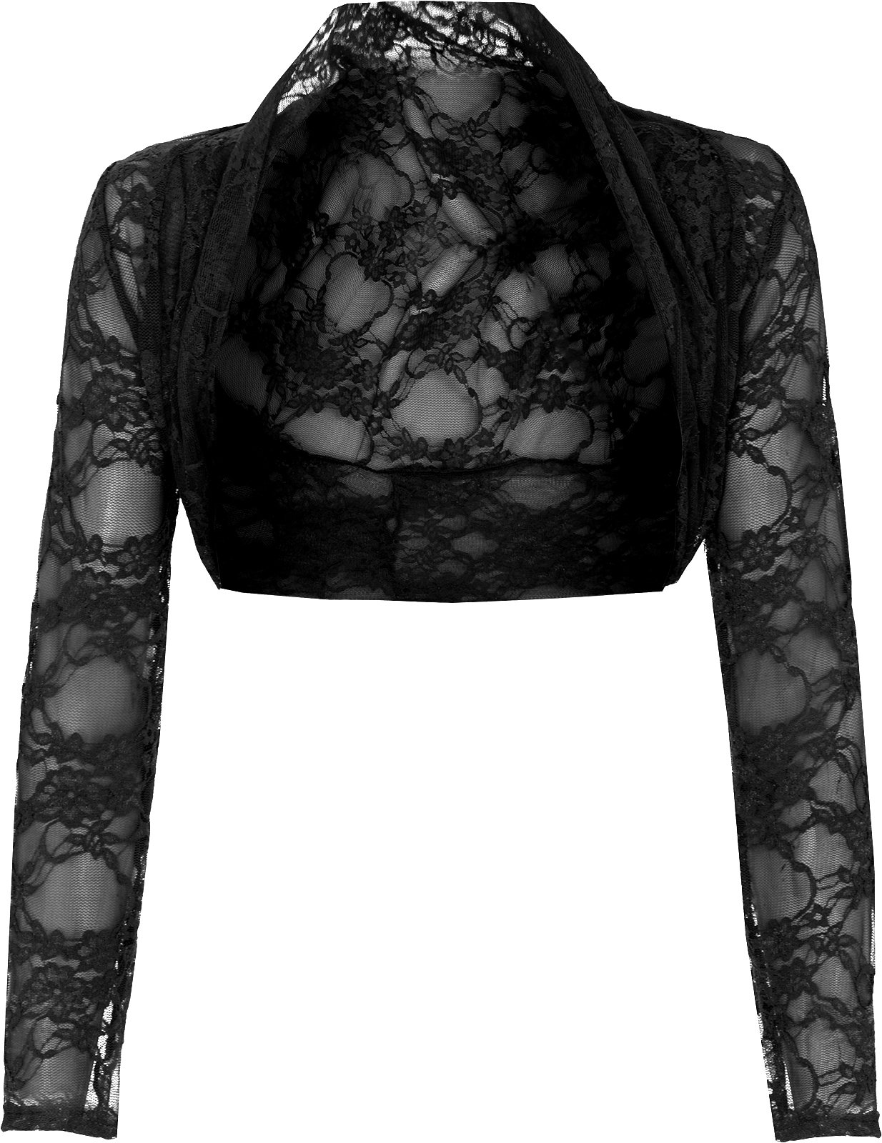 Body2Body Womens Cropped Lace Shrug Ladies Bolero Plus Size Cardigan Top Size 8-26 (24-26(3XL), Black)