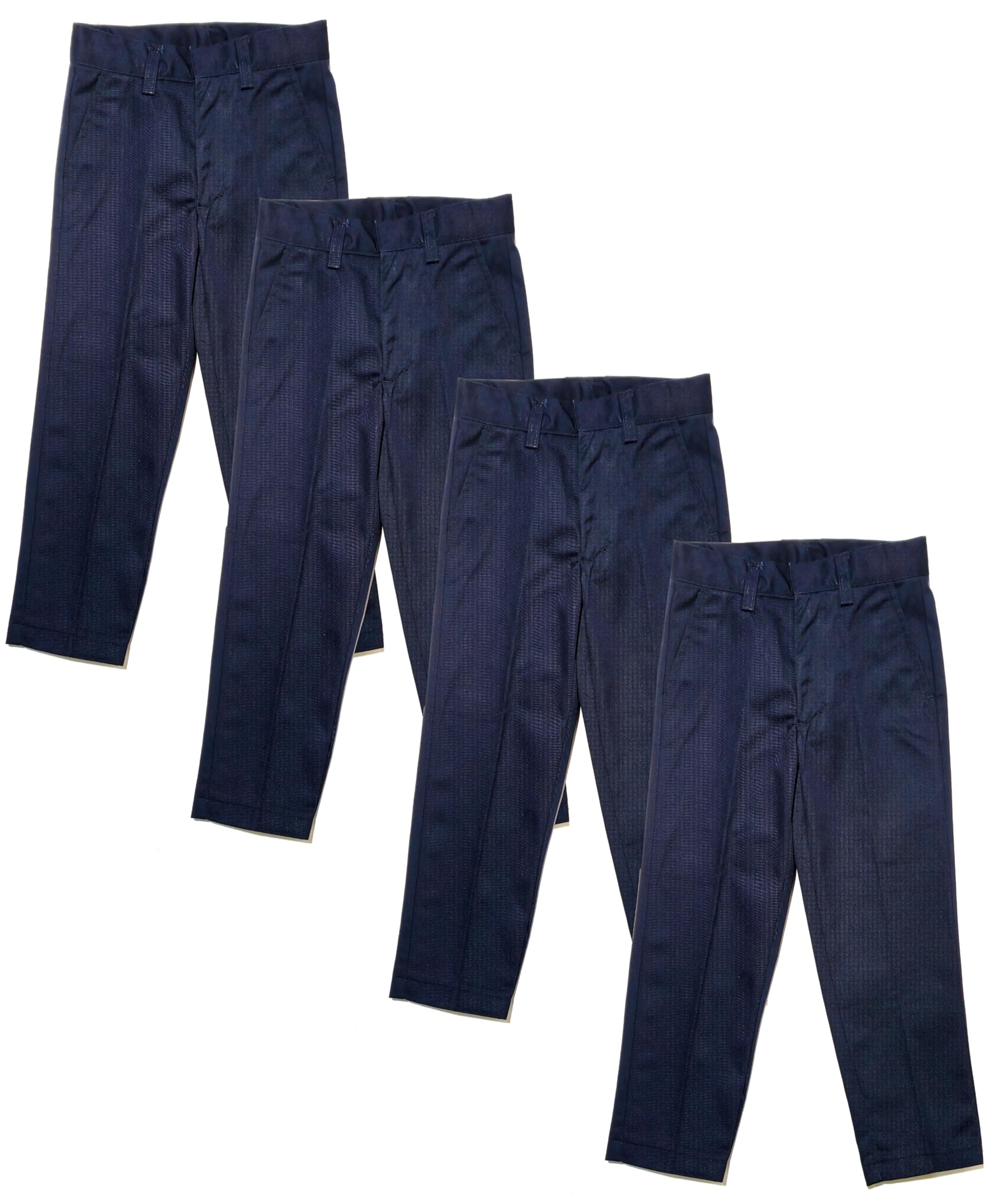 Boys Regular &amp; Husky Fit Straight Flat Front Adjustable Waist School Uniform Pants
