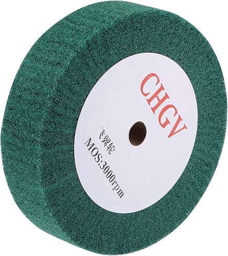 Miniatura 6 de uxcell 7.874 in x 0.984 in 240 Grit No Tejido Pulido Bruñido Rueda de Alambre de Nylon Dibujo Abrasivo Flap Rueda para Acero Inoxidable Cobre Verde
