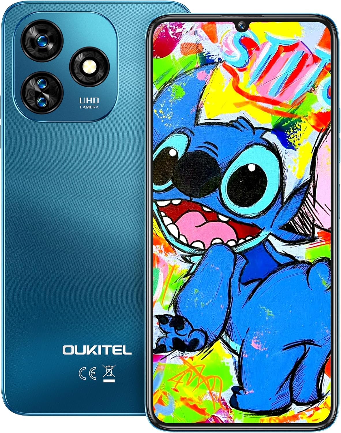 OUKITEL C51 Smartphone 128GB ROM + 18GB(6+12) RAM - 6.8" HD+/90Hz Cellulare, Android 14 5150mAh Octa-Core Telefono - 13MP+5MP Camera Cellulari e Smartphone 3 Slot/Fingerprint/Face ID/3.5mm Jack Blu