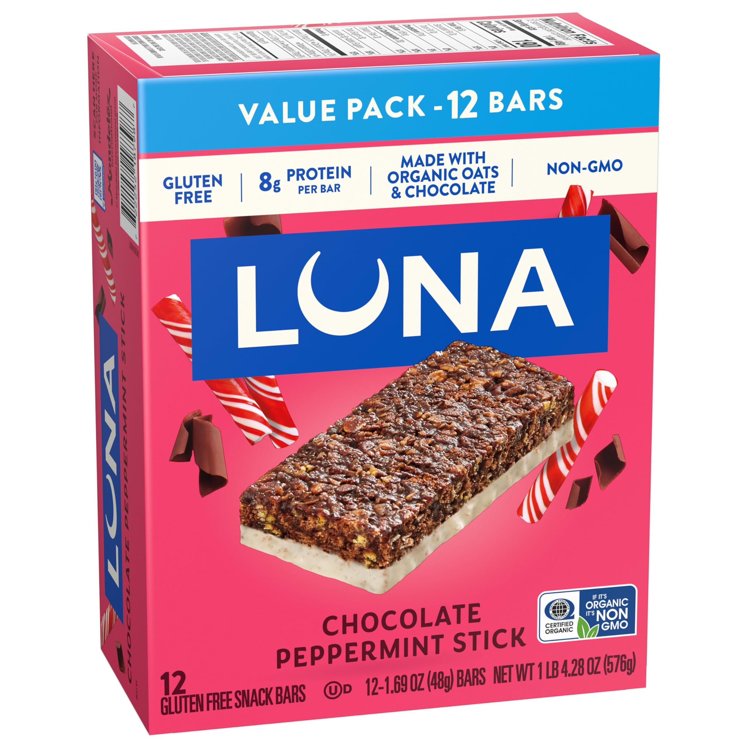 LUNA Bar Chocolate Peppermint Stick, Gluten Free Snack Bars, 12ct — Amazon image 10