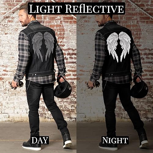 Miniatura 3 de Parche reflectante con alas de ángel  Parche de plumas 3D negro  Parche bordado para planchar  Juego de 2 piezas  por Nixon Thread Co. (14.5")