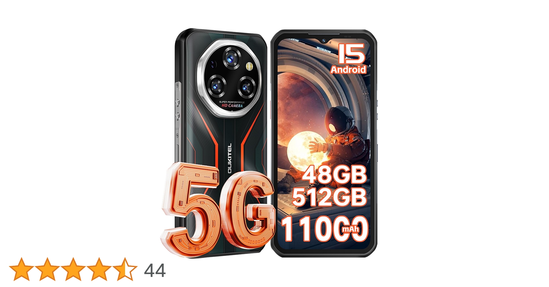 OUKITEL WP55PRO、防水防塵タフネススマホです。 Amazon | 【5G対応】OUKITEL WP55 Pro SIMフリー スマホ 本体