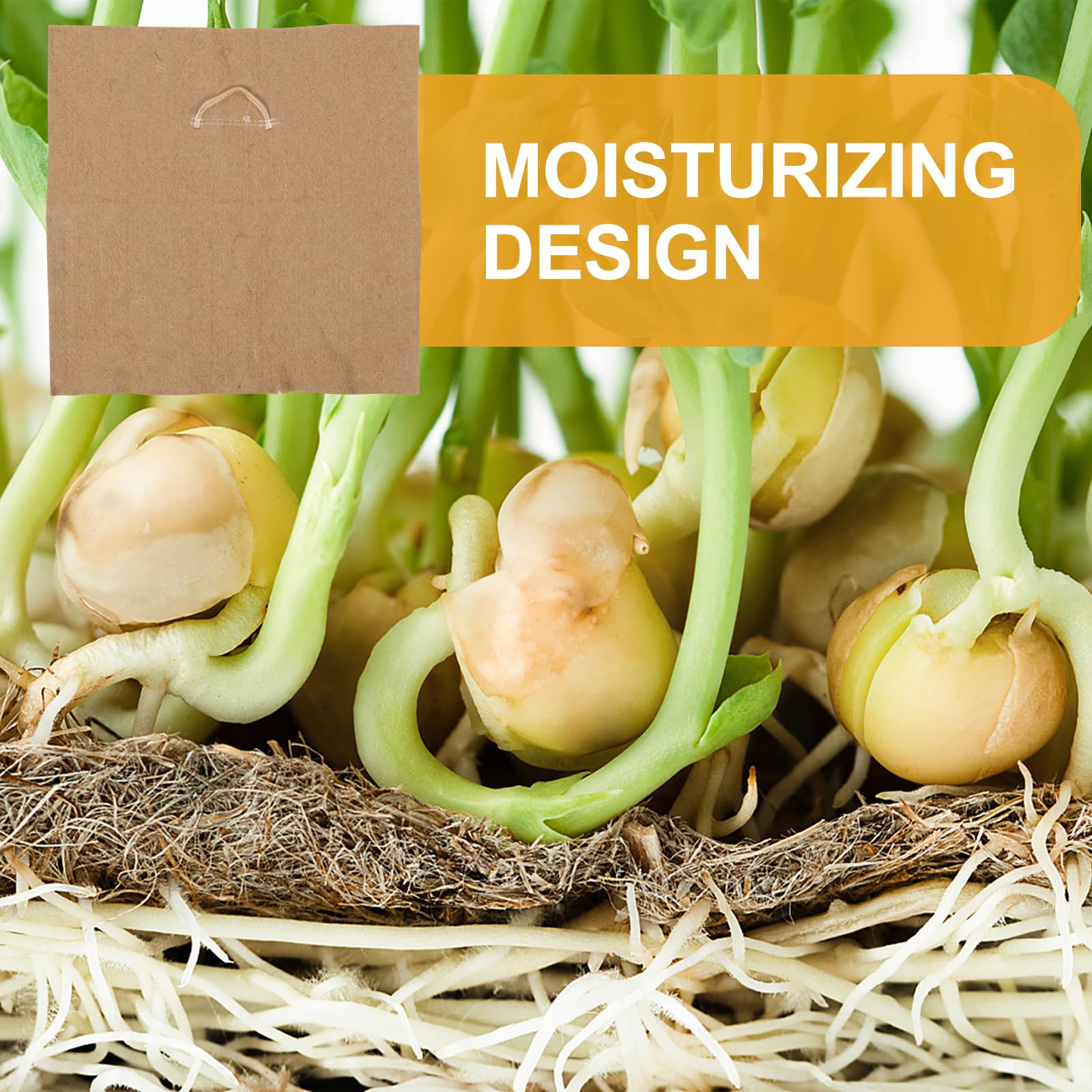 Toyvian 4 Stück Jute Anzuchtmatten mit Feuchtigkeitspapier Quadratische Saatpapier Pads für Microgreens und Sämlinge Hydrokultur Wachstumsmedien für Garten und Terrasse