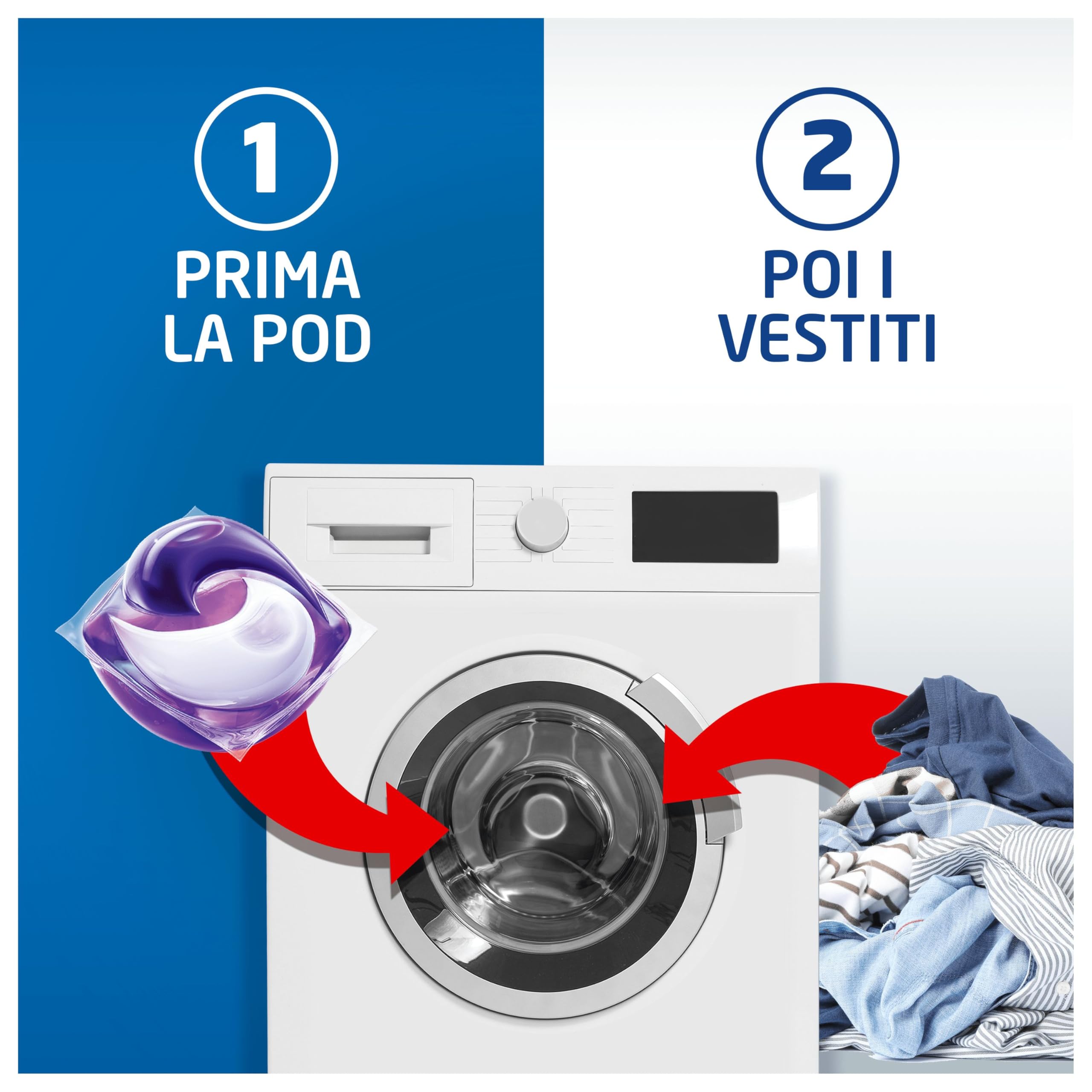 Dash Pods Detersivo Lavatrice In Capsule, 132 Lavaggi (3x44), Ambra, Rimuove le Macchie, Igienizza, Dona Freschezza, Brillantezza Per I Capi