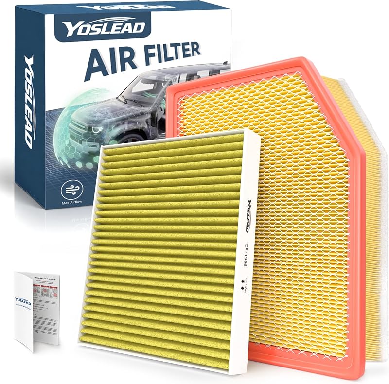 Kit de filtro de ar da cabine e do motor Yoslead para Chevrolet Silverado 1500 – Conjunto