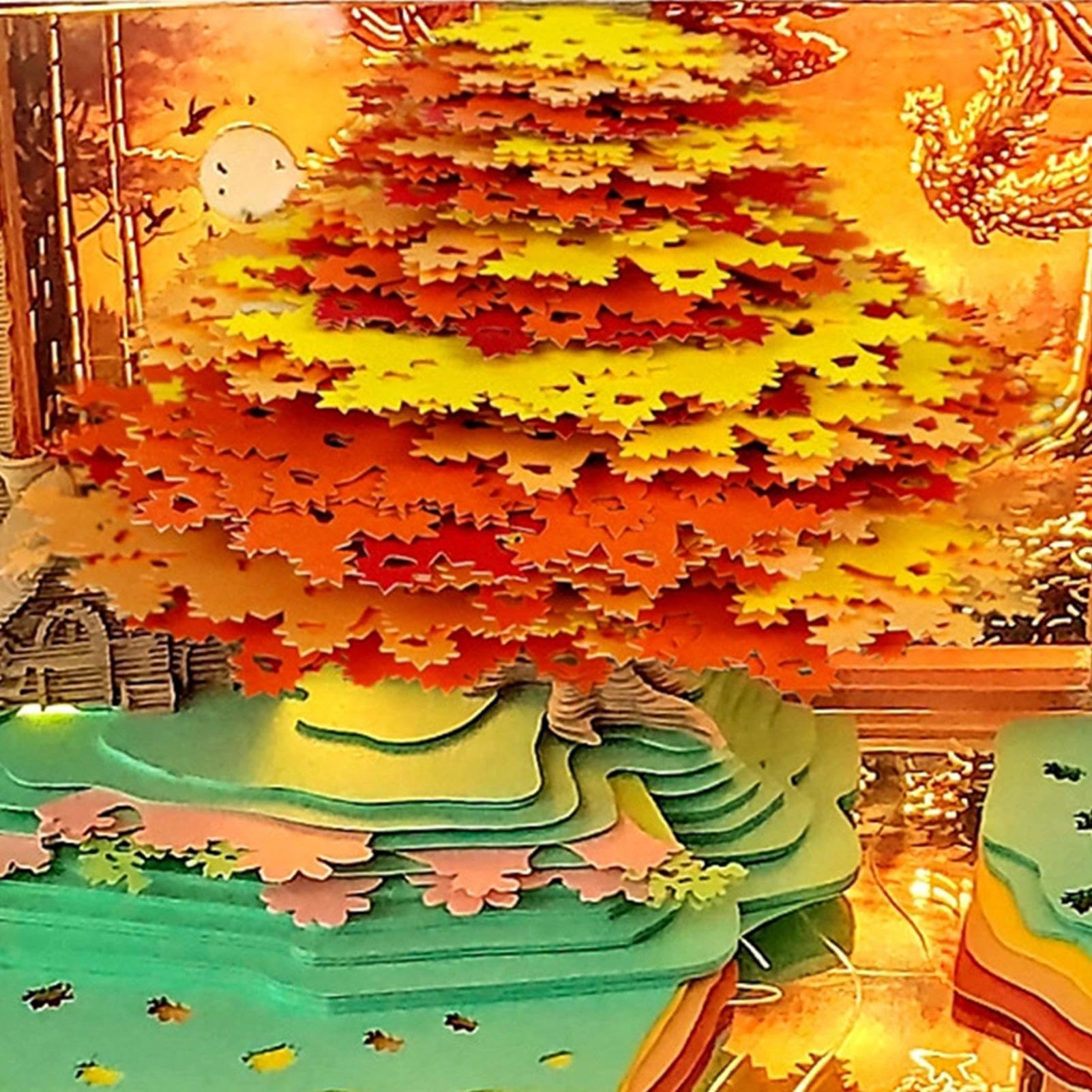Calendario 3D 2027 Blocco Note A Forma Di Albero Con Luce LED | Calendario da scrivania con fogli staccabili Per Freelance Studenti Insegnanti Compleanno Vacanze Ufficio Casa Comodino
