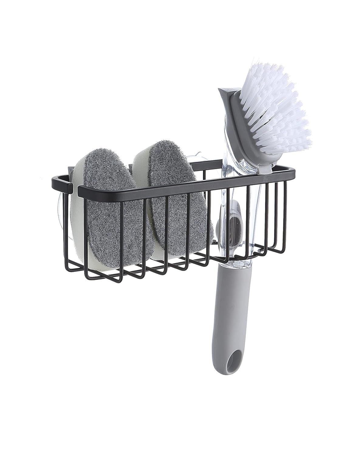 SunnyPoint NeverRust Deluxe Kitchen Bathroom Sink Sponge Holder Organizer with Adhesive Mount - Additional Suction Cup Included Sponge