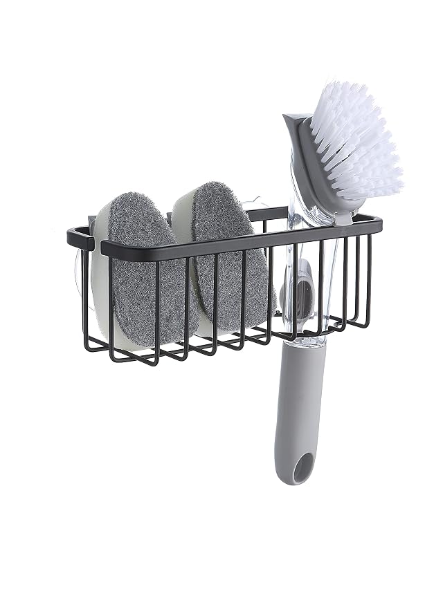 SunnyPoint NeverRust Deluxe Kitchen Bathroom Sink Sponge Holder Organizer with Adhesive Mount - Additional Suction Cup Included Sponge