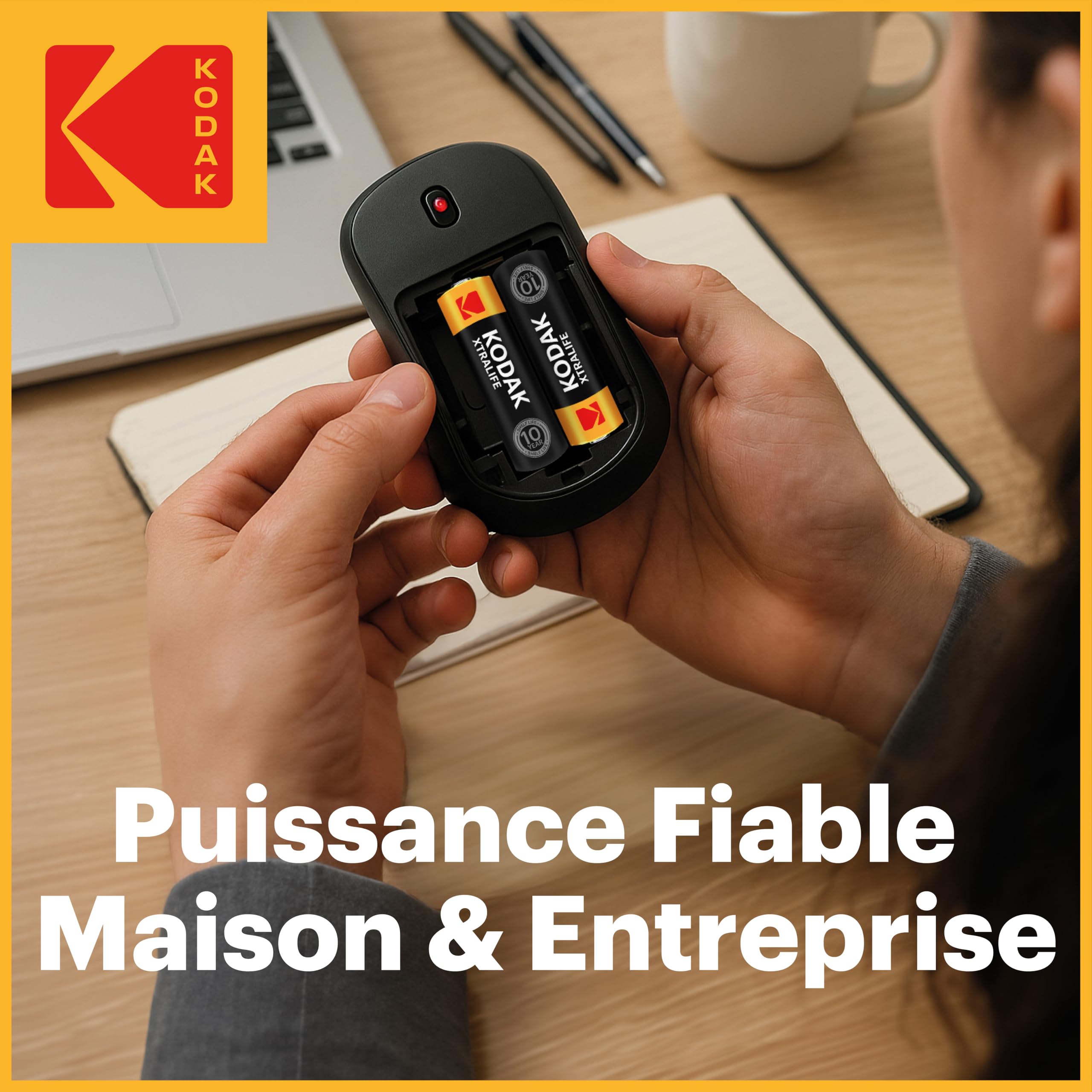 Kodak Xtralife - Paquete de 100 pilas AA, doble A, 1,5 V, 10 años de vida útil, LR6, paquete económico a granel para dispositivos de alto uso, alto drenaje, 12 veces más potencia