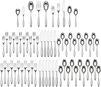 Vista 2 de Lenox Sculpt - Juego de cubiertos (65 piezas), color metálico