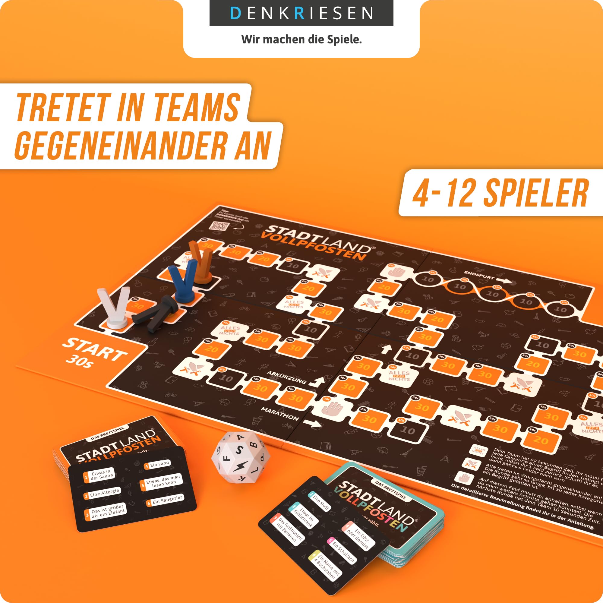 DENKRIESEN - Stadt Land Vollpfosten® The Board Game, Black, Large - Image 3