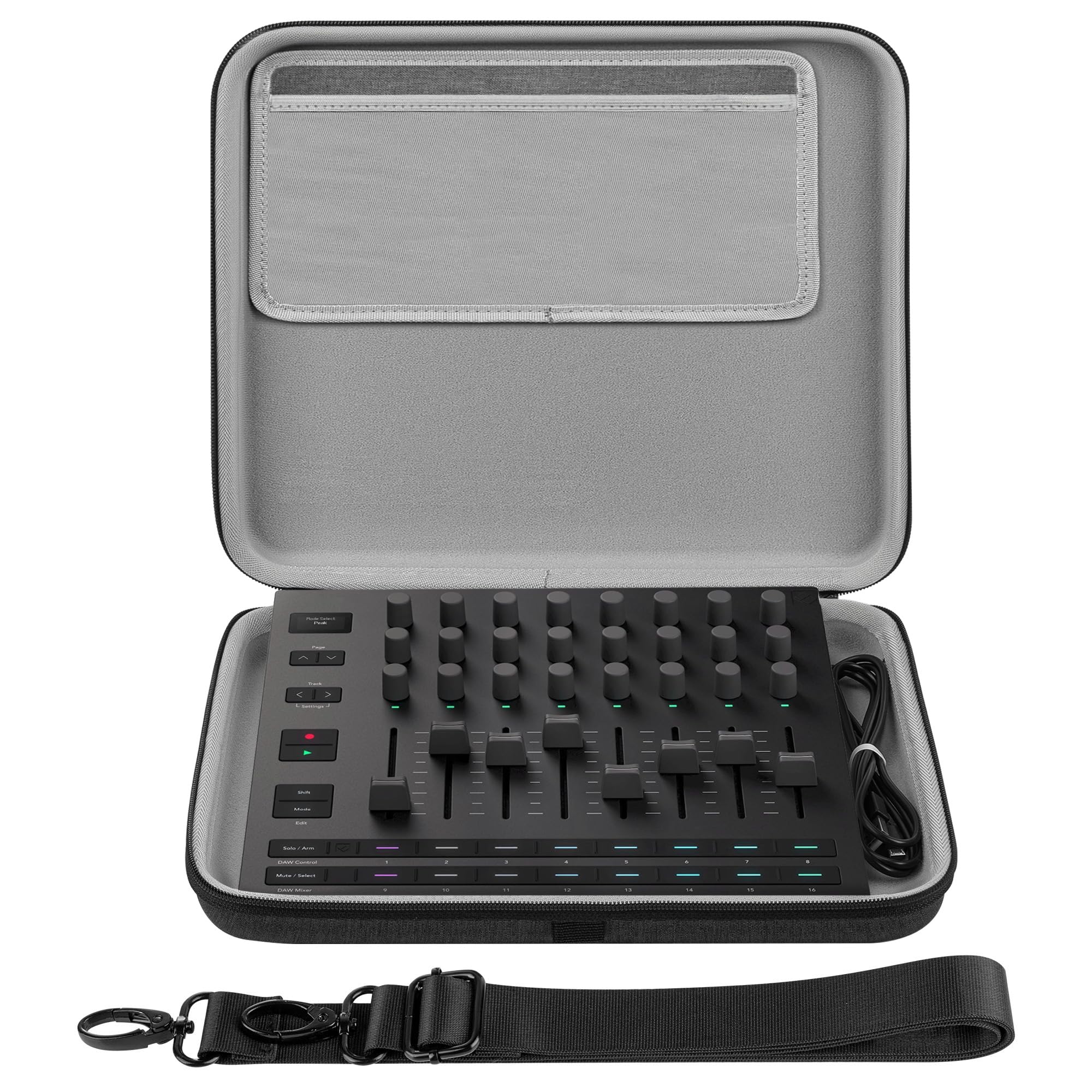 Geekria Custodia da trasporto per interfaccia audio, compatibile con Novation Launch Control XL 3, custodia rigida da viaggio portatile in EVA (grigio scuro)