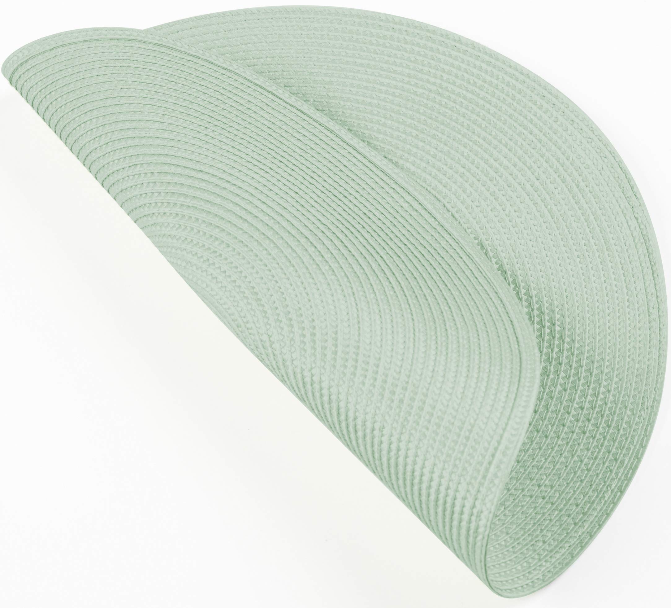 Venilia Tischset Grün Rund, Platzset, Tischwäsche, Platzdeckchen für Esszimmer, gewebt, 4er Set, lebensmittelecht, 38 cm, 4 Stück, 59123 (Packung mit 2)