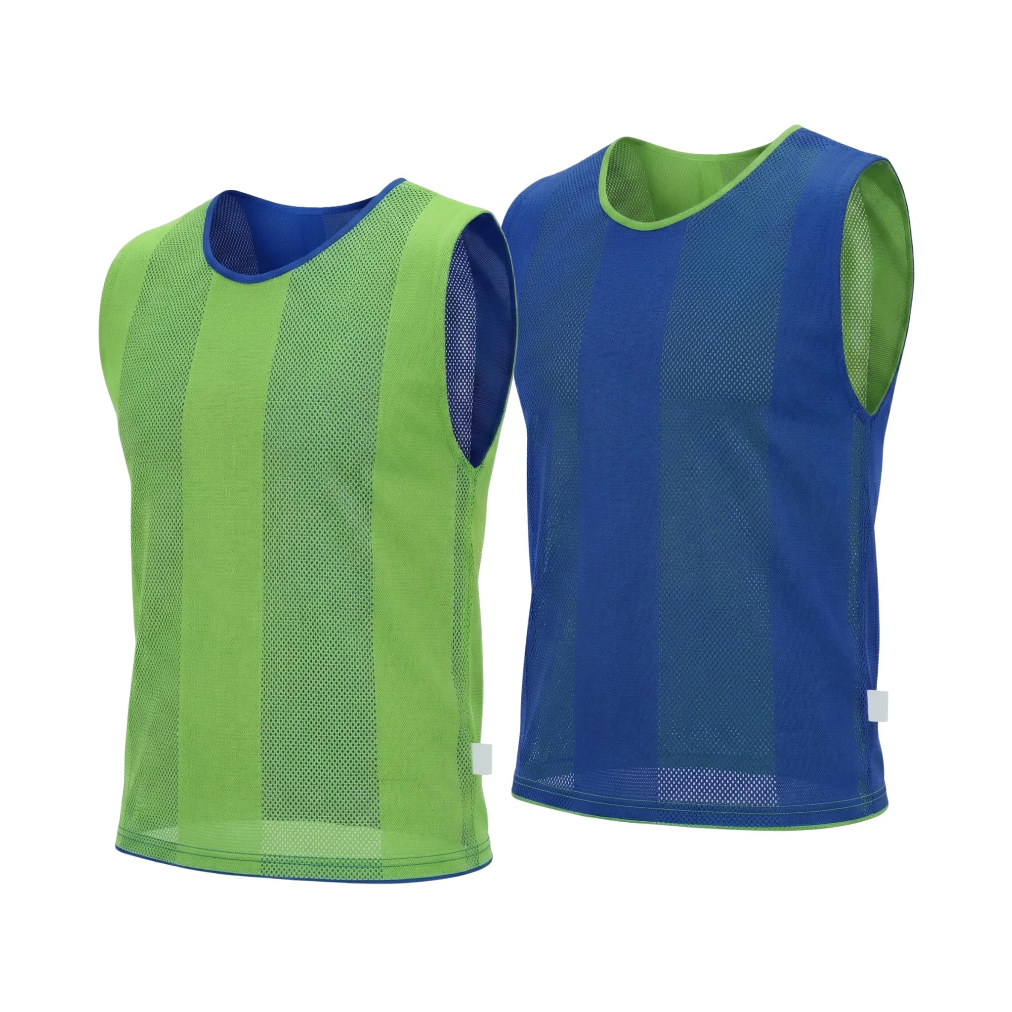 Sterling Sports 10 X Pack Football Training Bibs with Double Sided - Quick Dry Training Bibs For Football, Soccer, Cricket, Hockey & Basketball (Green/Royal Blue, Youth (Small, Medium & Large men)) โ image 1