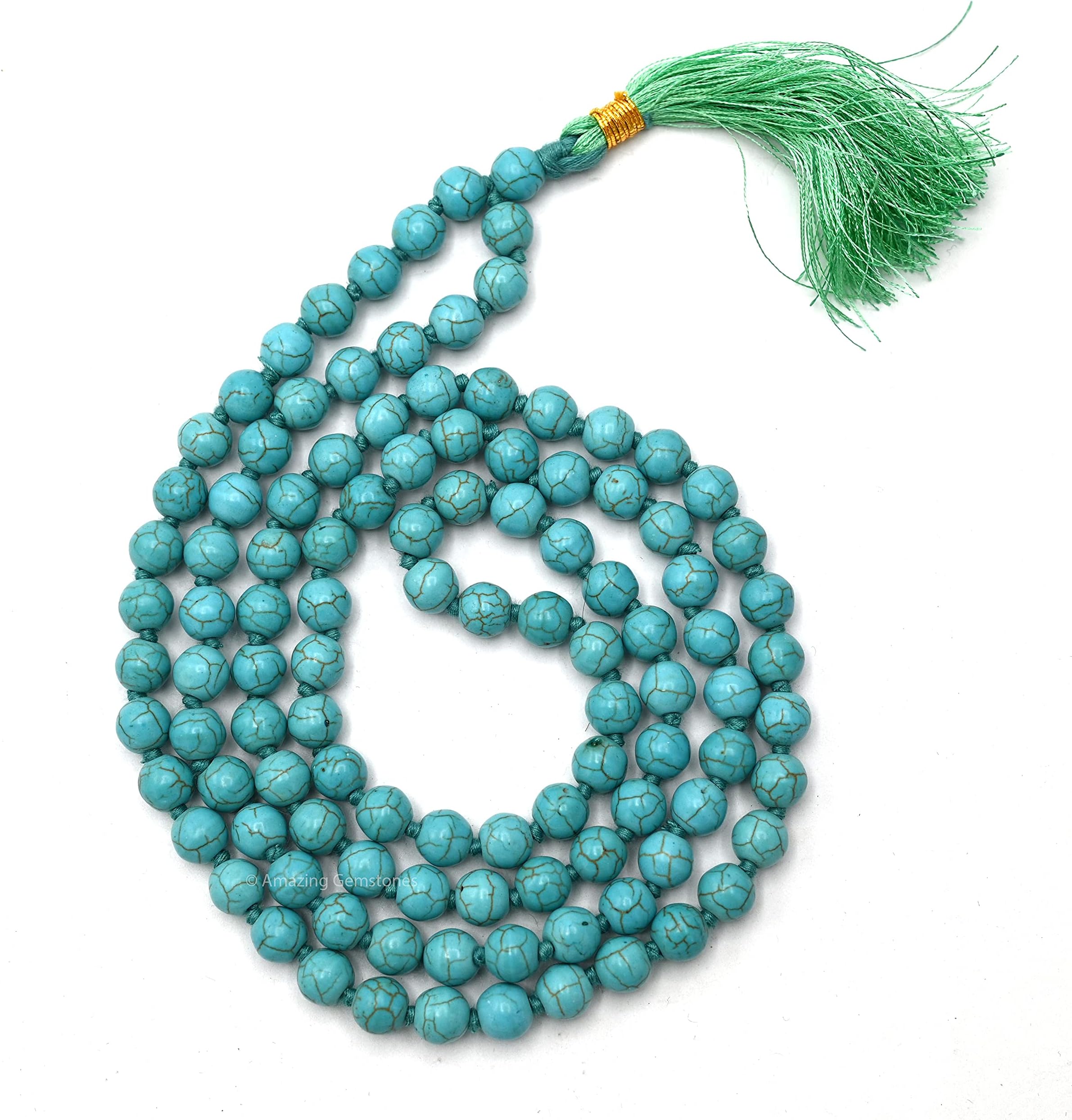 Amazing GemstoneJapa Mala 108 Prayer Beads Necklace and Wrist Mala Bracelet for Meditation