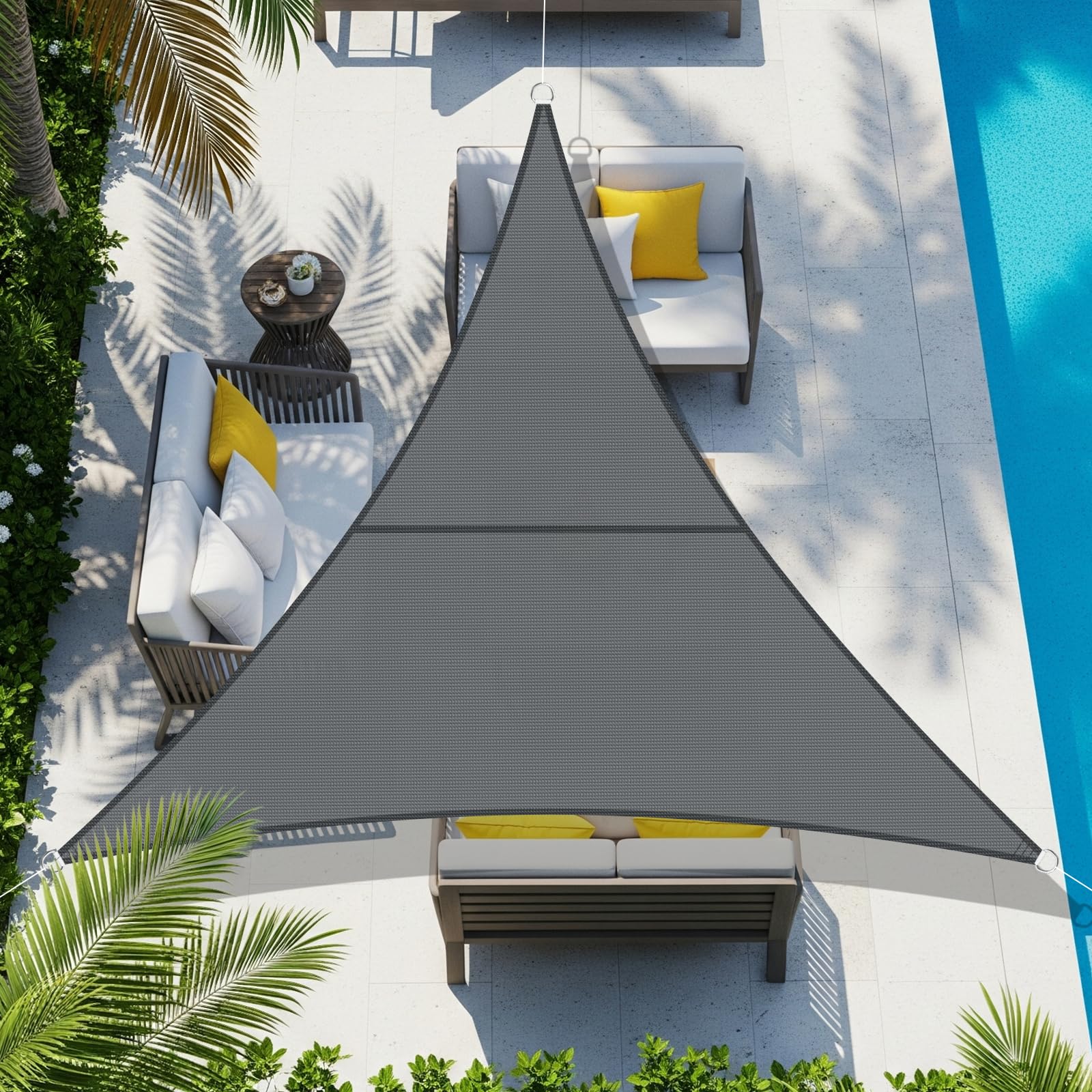 COOL AREA Toldo Vela de Sombra Impermeable Rectángulo 2x3m UV Block Resistente a la Intemperie para Patio Jardín Patio Exterior,Arena — view 20