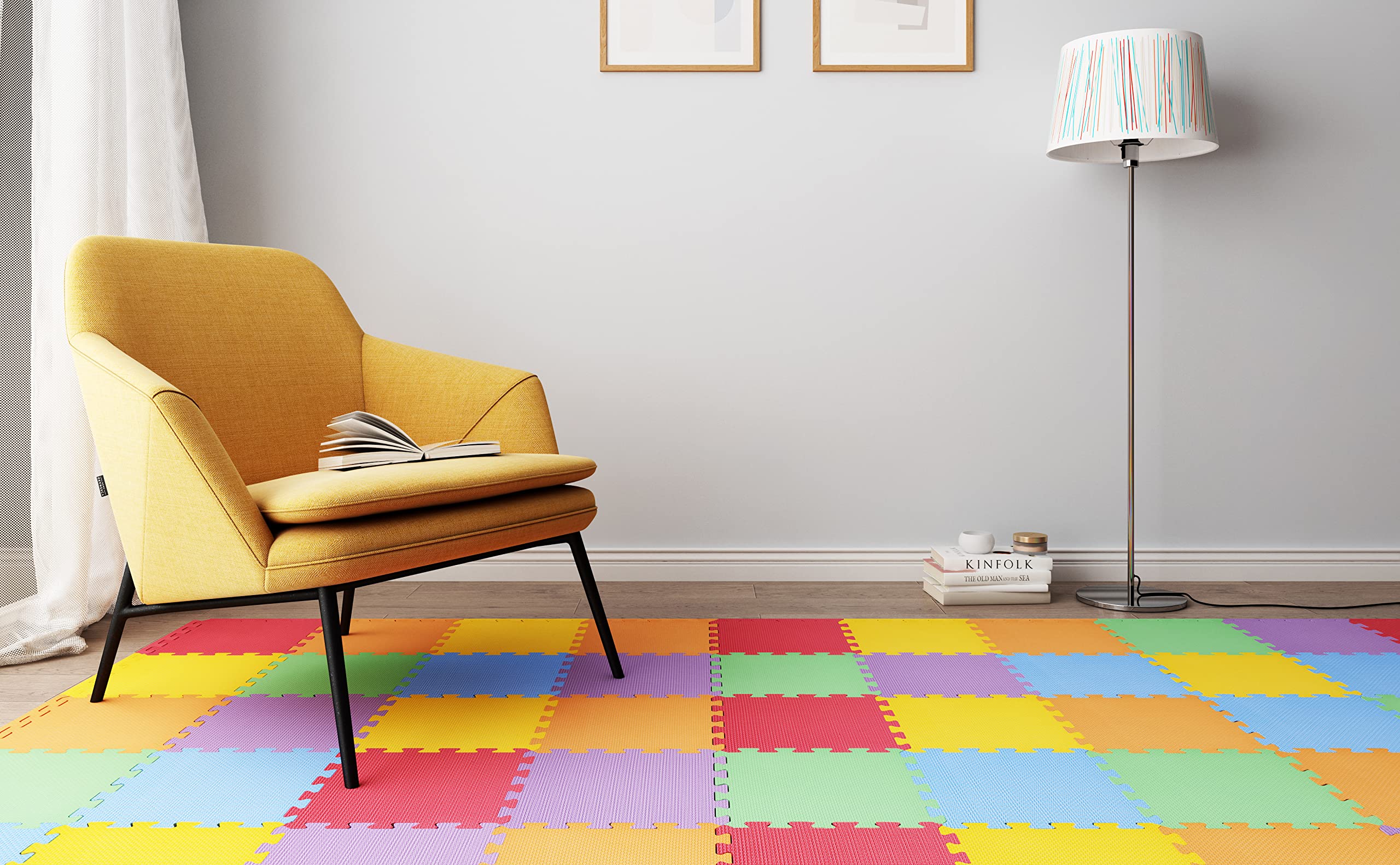 1 'x 1' (30cm x 30cm) Tapis de Sol imbriqués | Tapis en Mousse Douce | Tapis de Jeu | Tapis de Gymnastique (12/18 Pièces）