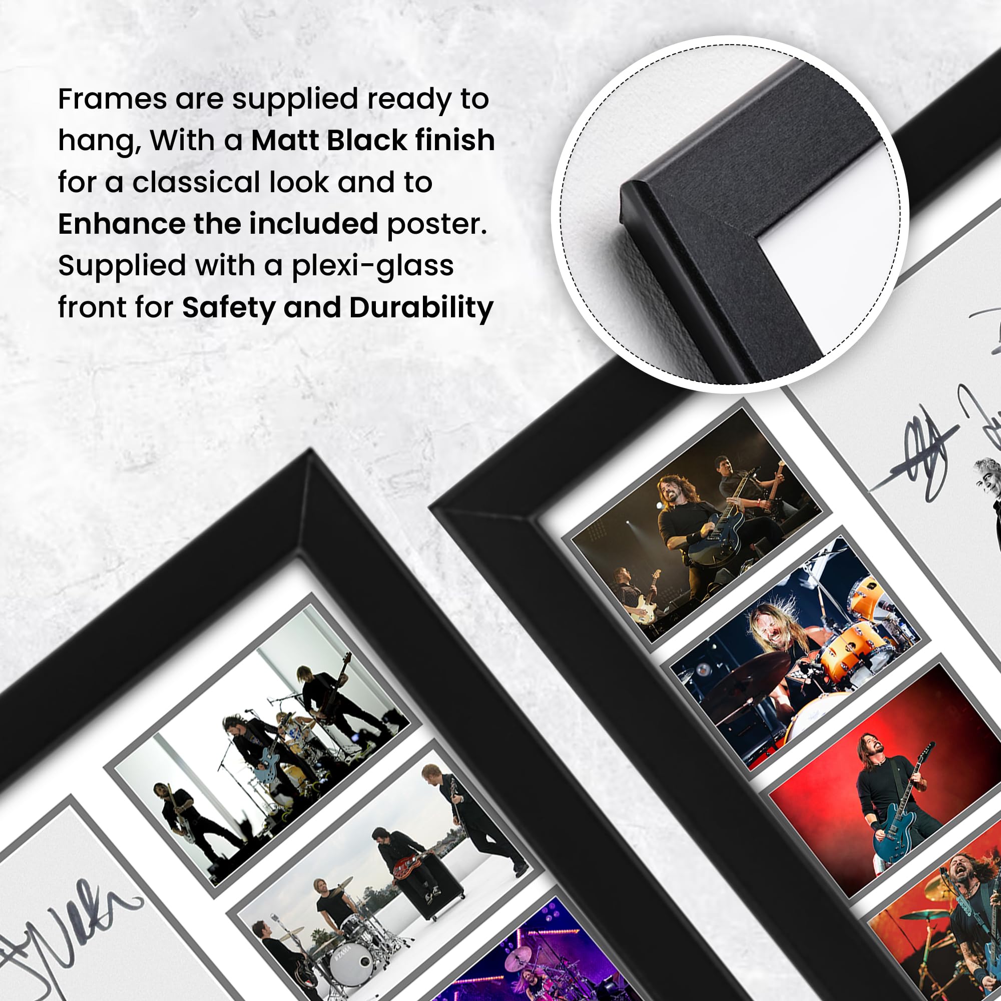 Poster con stampa autografata dei Foo Fighters, edizione limitata, idea regalo per fan – Memorabilia da collezione (Dave Grohl, Taylor Hawkins, Pat Smear, Nate Mendel, Chris Shiflett, Rami Jaffee)