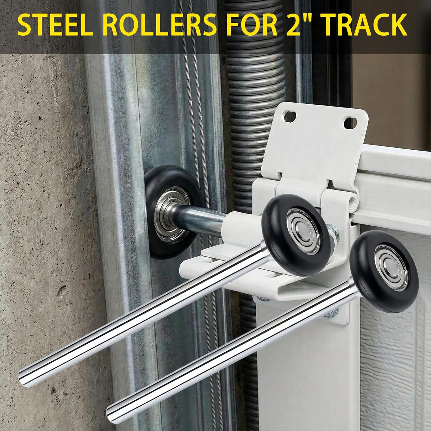 20 Pack 9" Stem 2" 13 Ball Nylon Commercial Grade Garage Door Roller, Quiet/Durable and High Load, Use 6200ZZ Double Seals Precision Bearings