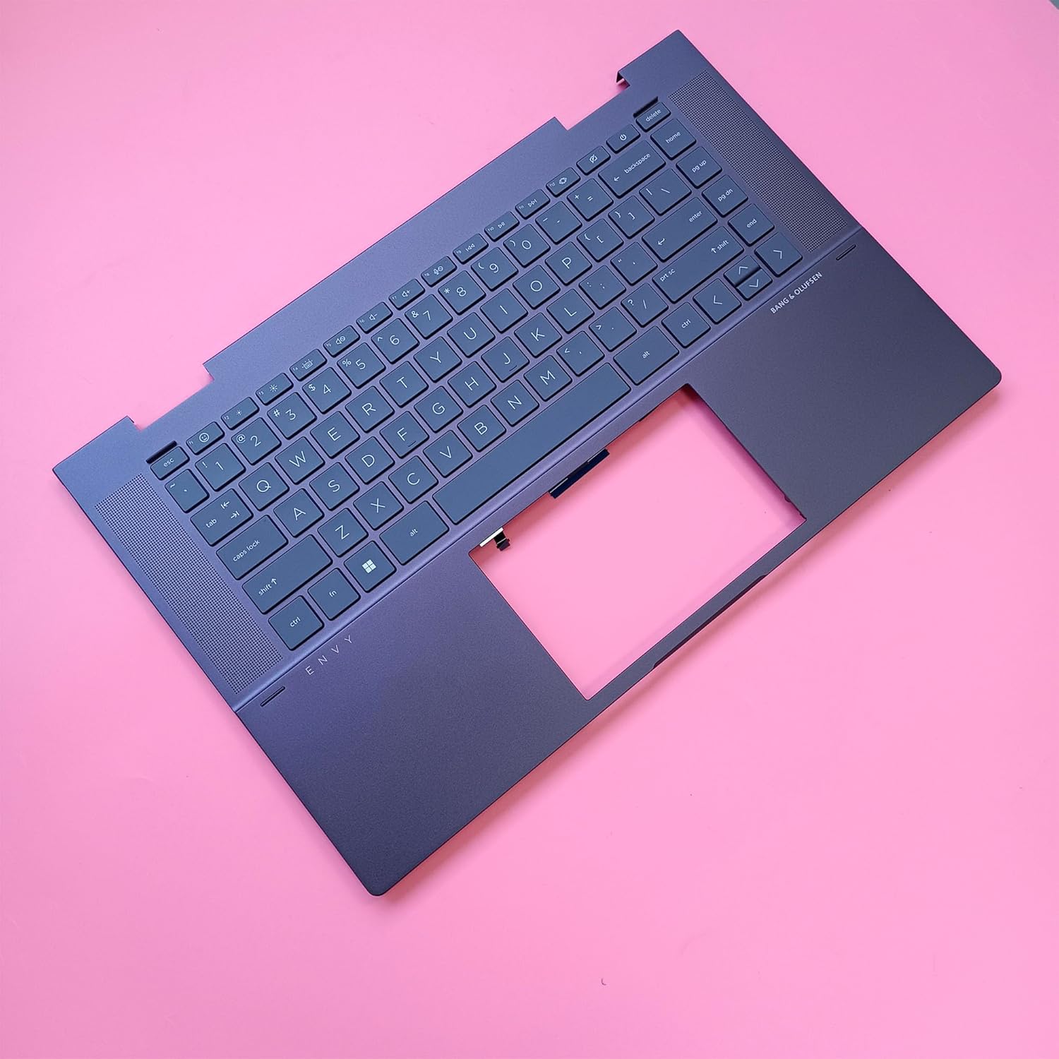 Replacement for HP Envy 15-EW 15-EY 15-EY0023DX 15-EY0013DX TPN-C157 Laptop Upper Case Palmrest Backlit Keyboard Assembly Part N15946-001 Top Cover Black