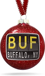 Christmas Decoration BUF Airport Code for Buffalo, NY Ornament
