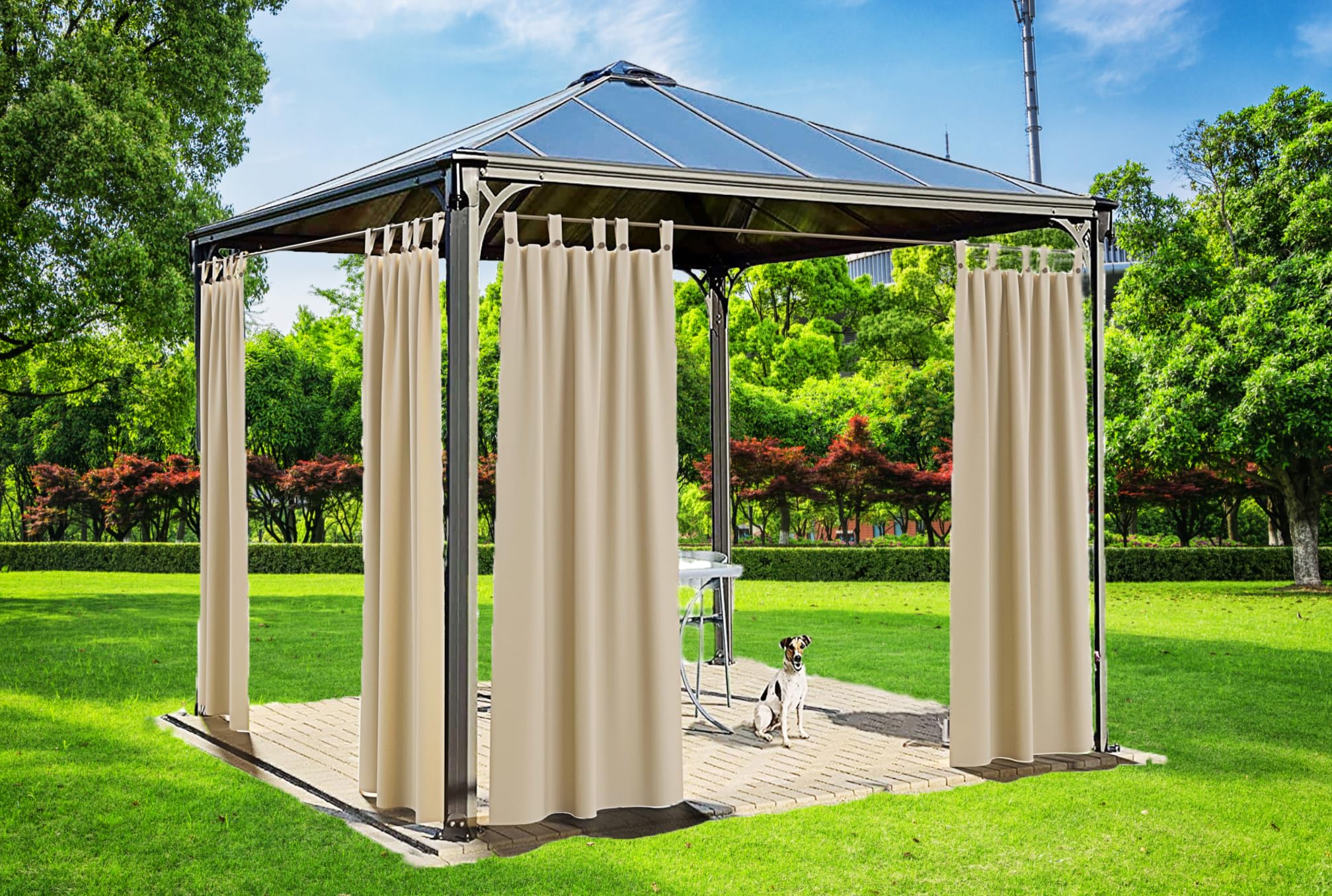 Tenda Gazebo Tenda da Sole per Balcone Veranda Tende da Esterno Ombreggiante Resistente Lavabile Misura 160x270 cm Colore Beige (4 pezzi)