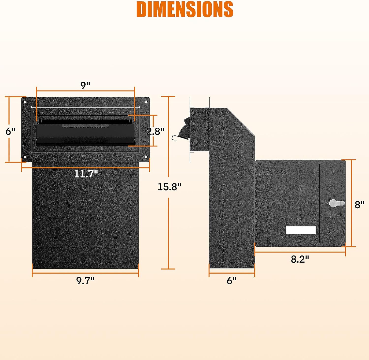 Through-The-Door Drop Box – Drop Deposit Mailbox with Slot Catcher, Heavy Duty Steel Mailbox with Lock for Secure Storage of Letters & Checks – Ideal for Home, Office, or Apartment