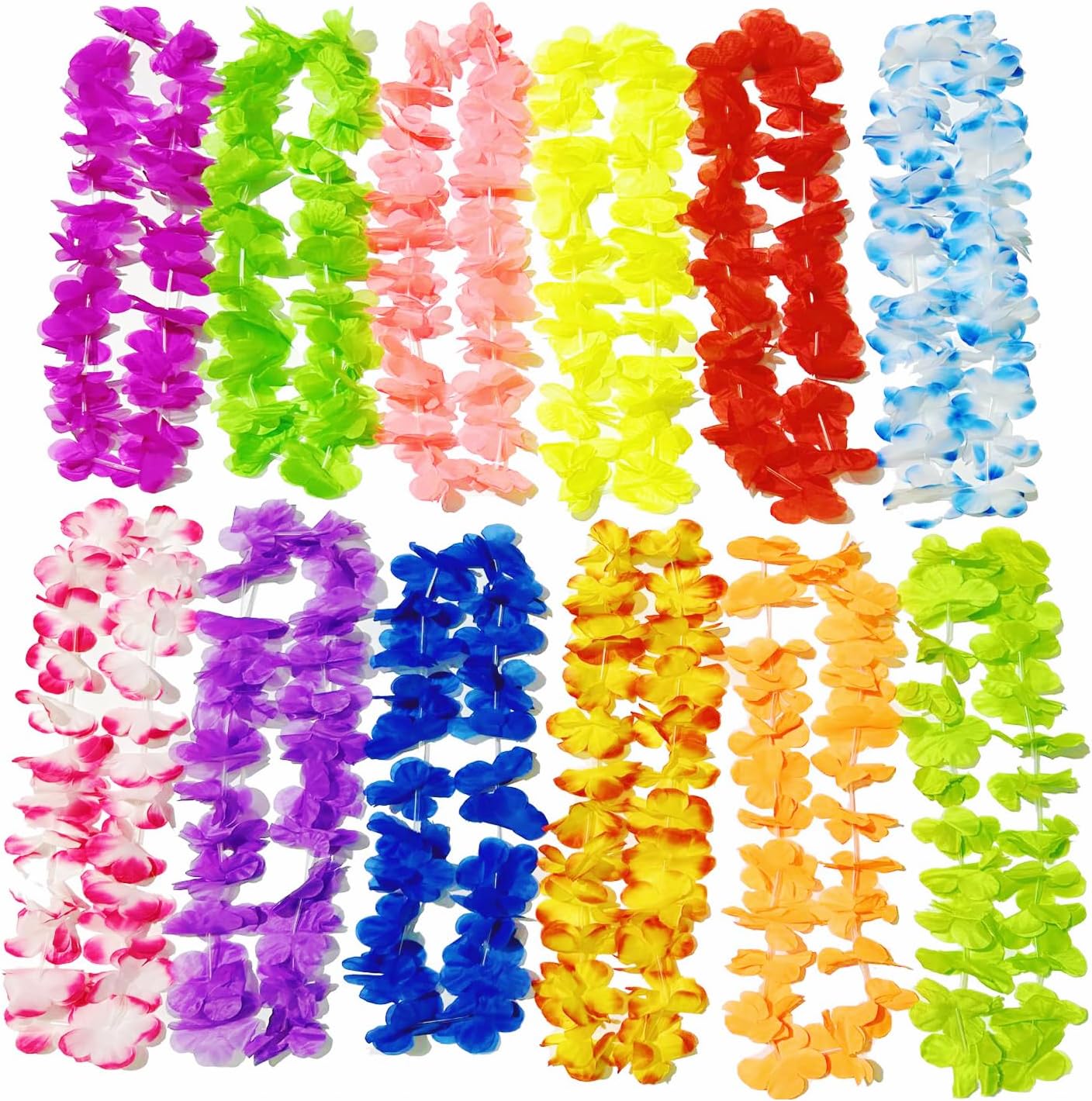 Hawaiian Leis 100 PCS Hawaii Flower Leis for Tropical Luau Party Decorations