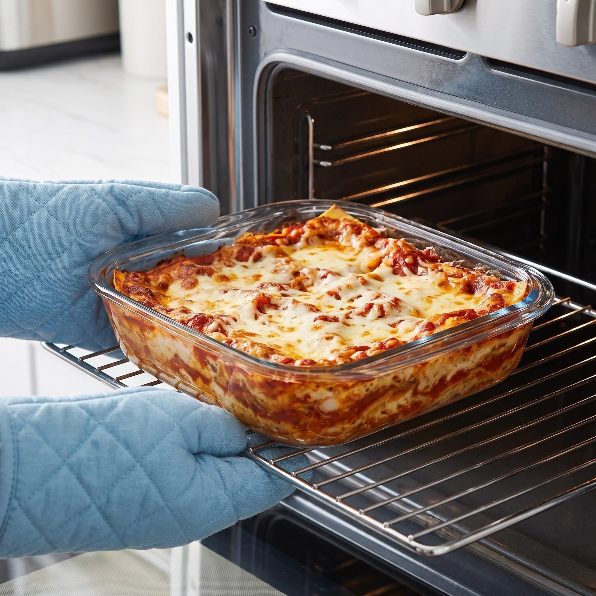 ibasenice Piccola pirofila in vetro per forno - Pirofila in vetro adatta al microonde e al forno - trasparente da 1,8 l per torte, sformati, pasta, formaggio al e riso
