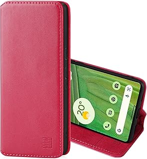 32nd Classic Series 2.0 - Funda con tapa para Google Pixel 7, diseño de piel real con ranura para tarjetas, cierre magnético y soporte integrado, color rosa