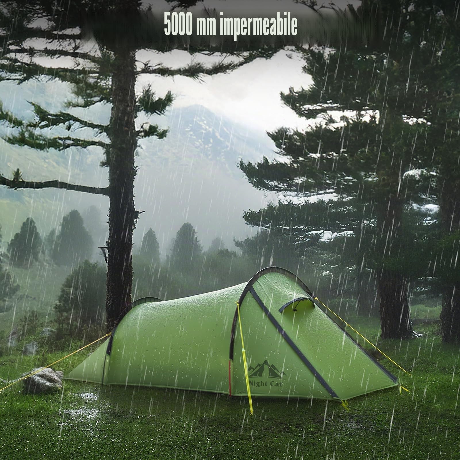 Night Cat Tenda Tunnel da Campeggio per 1 2 Posto: Tende Ultraleggera 1.5kg Impermeabile per Camper Trekking