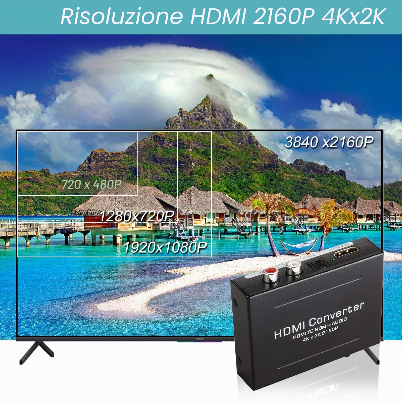 Estrattore audio 4K X 2K Musou convertitore HDMI do HDMI Video Extractor SPDIF/optycznie, RCA Audio (L/R) stereo, 3d, do PS3 XBOX HD DVD PS4 Sky HD, Blu-ray, kina domowego