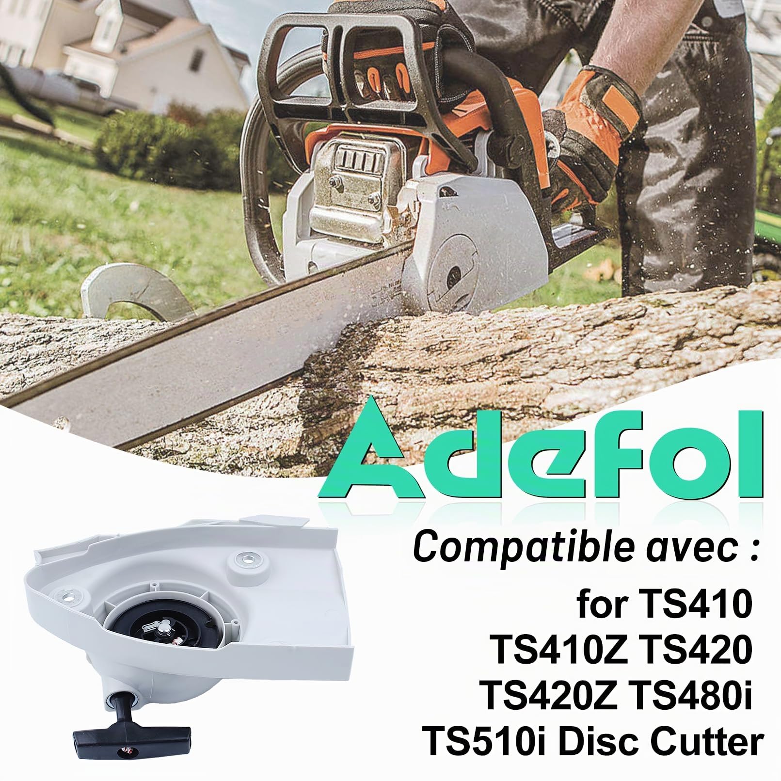 2 Pièces Démarreur à Tirer pour STIHL TS410 TS420, Démarreur à Rappel avec Poignée et Filtre à Carburant Pièces de Rechange de Haute Qualité 4238 190 0302