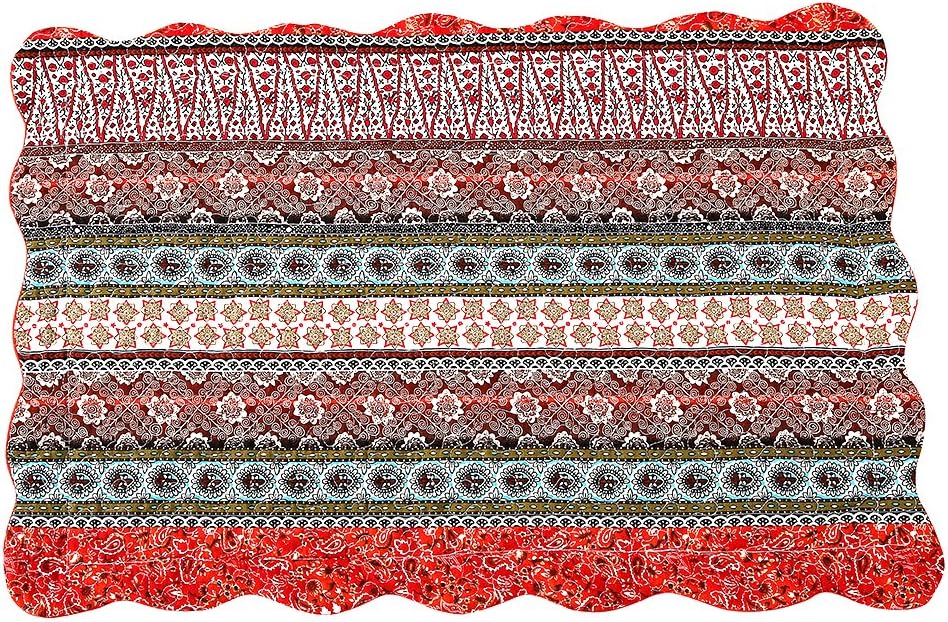 NEWLAKE Green Bohemian Floral Style Cotton Throw Pillow Covers (2 Pieces, 18X18 Inch)