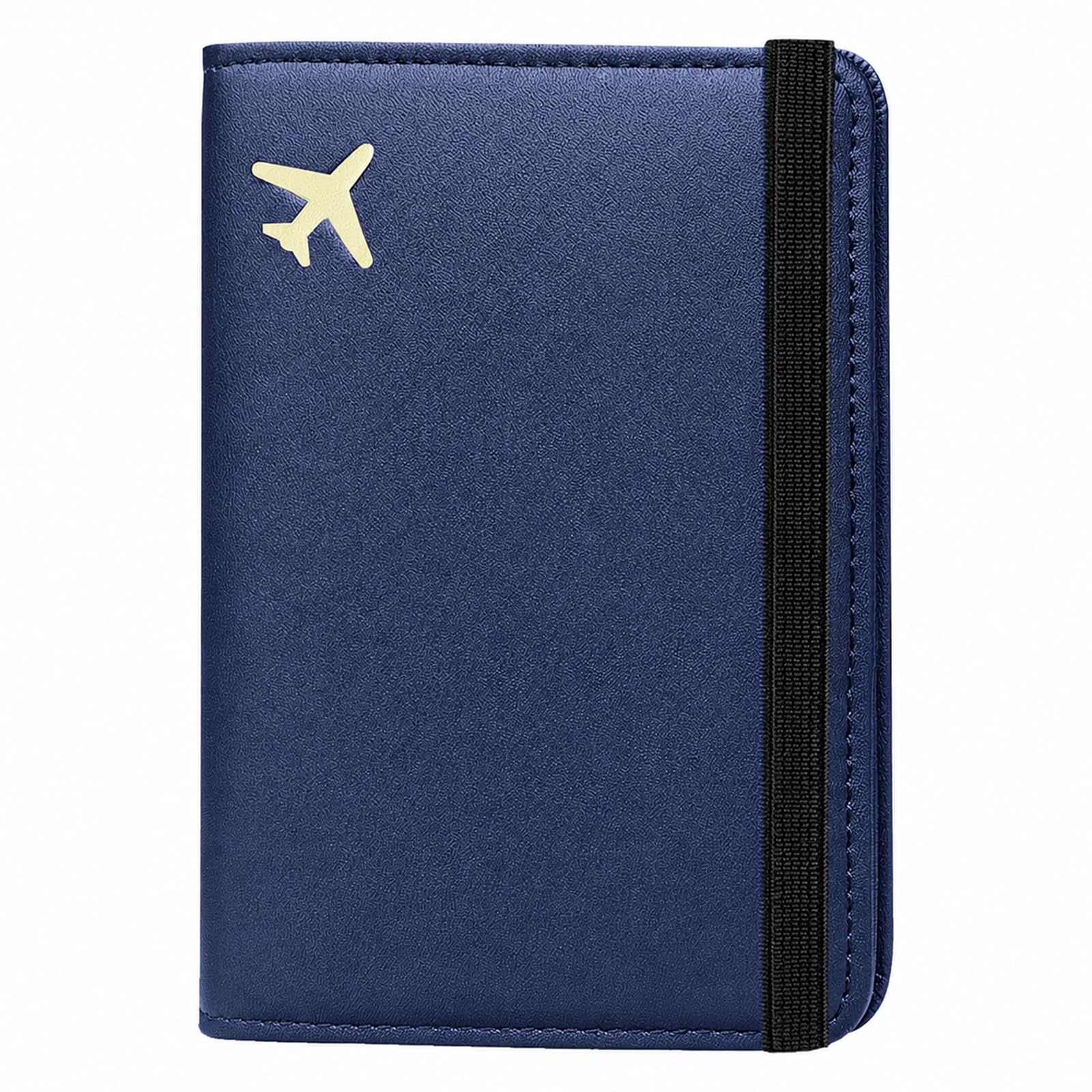 ZOPPEN RFID Blocking Passport Holder for Travel – PU Leather Waterproof Lightweight Passport Cover Wallet for Women Men, Travel Organizer with Card Slots for Airline Tickets &amp; Passport Book, Blue
