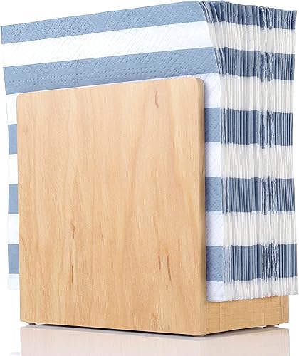 Miniatura 7 de Servilletero para mesa  Servilleteros de madera de granja, blanco simple vertical vertical mesa de comedor dispensador de servilletas de cóctel,