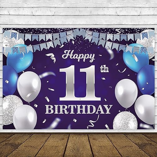 Vista 99 de Cartel de feliz cumpleaños número 31, globos azul marino, bandera de confeti a rayas, puntos de luz, saludos a 31 años, decoración temática