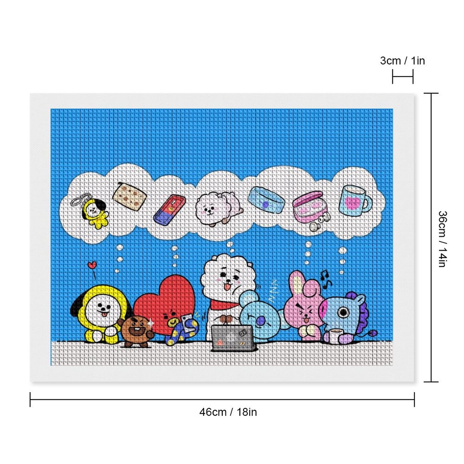 Amazon | ダイヤモンドアート絵画 BT-21 刺繍塗装キット ダイヤモンド